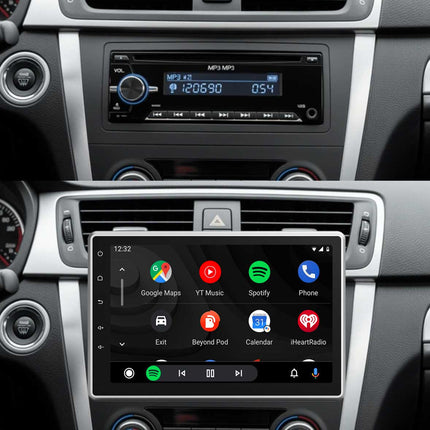 Universal 1-DIN bilstereo med 10,1" QLED-skærm | CarPlay | Android Auto | Bluetooth | Linux