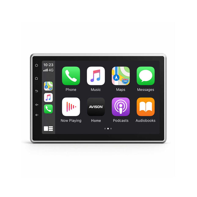 Universal 1-DIN bilstereo med 10,1" QLED-skærm | CarPlay | Android Auto | Bluetooth | Linux