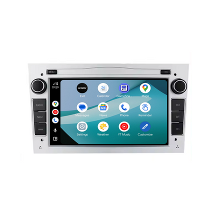 Navigation til Opel Silver 7" | Carplay | Android | DAB+ | Bluetooth | 32GB