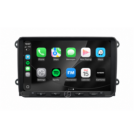 9" QLED bilradio med navigation til VW, Seat & Skoda - Trådløs CarPlay & Android Auto - AVN-R599