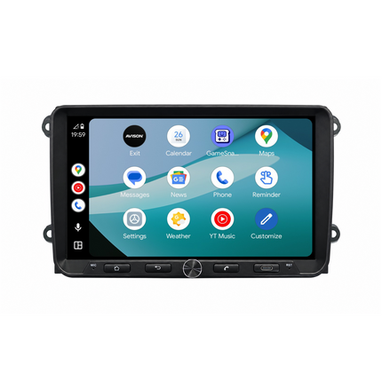 9" QLED bilradio med navigation til VW, Seat & Skoda - Trådløs CarPlay & Android Auto - AVN-R599