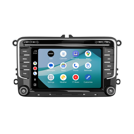 Navigation til VW Seat & Skoda 7" | Carplay | Android | WIFI | DAB+ | 128GB